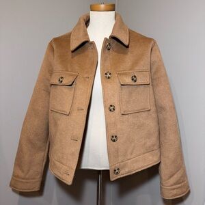 AVEC LES FILLES Oversized Felted Collared Jacket COGNAC TAN / LARGE